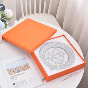 ชุดจานลายโบนไชน่า2ชิ้นสีเงินโมเสคสีทองและหรูหราสไตล์ยุโรป - Product Image 5