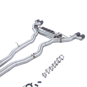<span class=keywords><strong>2022</strong></span> pour <span class=keywords><strong>BMW</strong></span> X3 M40i 3.0t, Tuyaux d'échappement en acier inoxydable poli miroir, section intermédiaire, simple silencieux, double valve, quatre sorties, personnalisé - Product Image 3