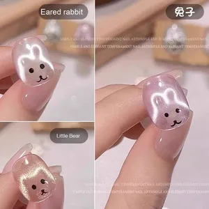 Stylo magnétique en forme de Y pour effet œil de chat, motif lapin, outil en plastique pour vernis gel magnétique, pour la création d'effets d'art sur les ongles - Product Image 3