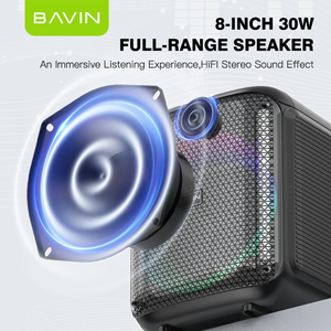 BAVIN Altavoz Karaoke <span class=keywords><strong>para</strong></span> Exteriores con Luces RGB BM11 Inalámbrico Bt5.1 de 8 Pulgadas y 30w de Rango Completo con Micrófono - Product Image 6