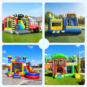 Bouncy House Large Neutral Color for Adults Inflatable Jumping Bouncer Red <b>Car</b> Bouncy Castle - Product Image 6