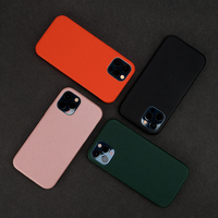 Étui de téléphone personnalisé en peinture à l'huile sans bordure pour iPhone 16 15 Pro Max 14 Plus 13 12, étui en cuir PU grainé pleine fleur orange