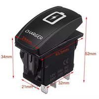 Interrupteur à bascule 5 broches étanche IP66 de qualité marine, anti-corrosion, avec LED, personnalisable avec logo laser pour camping-car, bateau, camion, Jeep