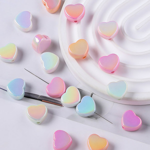 Acrylic Heart <b>Beads</b> 10mm UV Coated Solid Color Loose <b>Beads</b> For Jewelry Making DIY Handmade Crafting Bulk Wholesale - Product Image 4