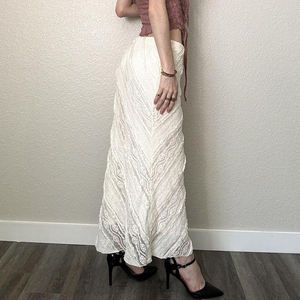 Jupe midi droite taille basse en dentelle pour femme, style décontracté, mode estivale, bas de tenue streetwear - Product Image 2