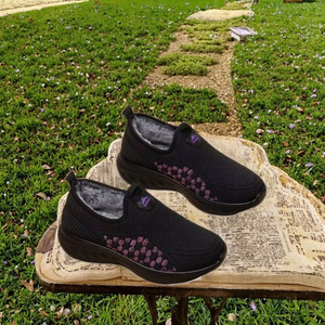 Women's Autumn Evergreen Anti-Slip Casual Slip on Loafers Breathable Knit Walking <b>Shoes</b> Lightweight Sneakers - Product Image 2