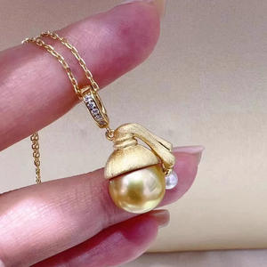 Pendentif DIY en argent S925 avec perles rondes de 5 à 12 mm, support de collier pour fille 31062, pendentifs et breloques DIY vides pour perles - Product Image 1