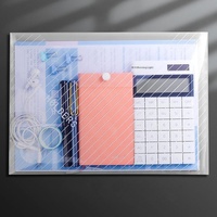 Vente en gros d'enveloppes en plastique transparentes A4 Sacs à dossiers avec logo personnalisé pour documents scolaires Organisateurs de documents avec bouton pression