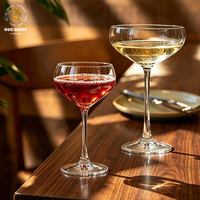 Fournitures de bar, ensemble de verres à cocktail sans plomb assortis, verres à martini vintage