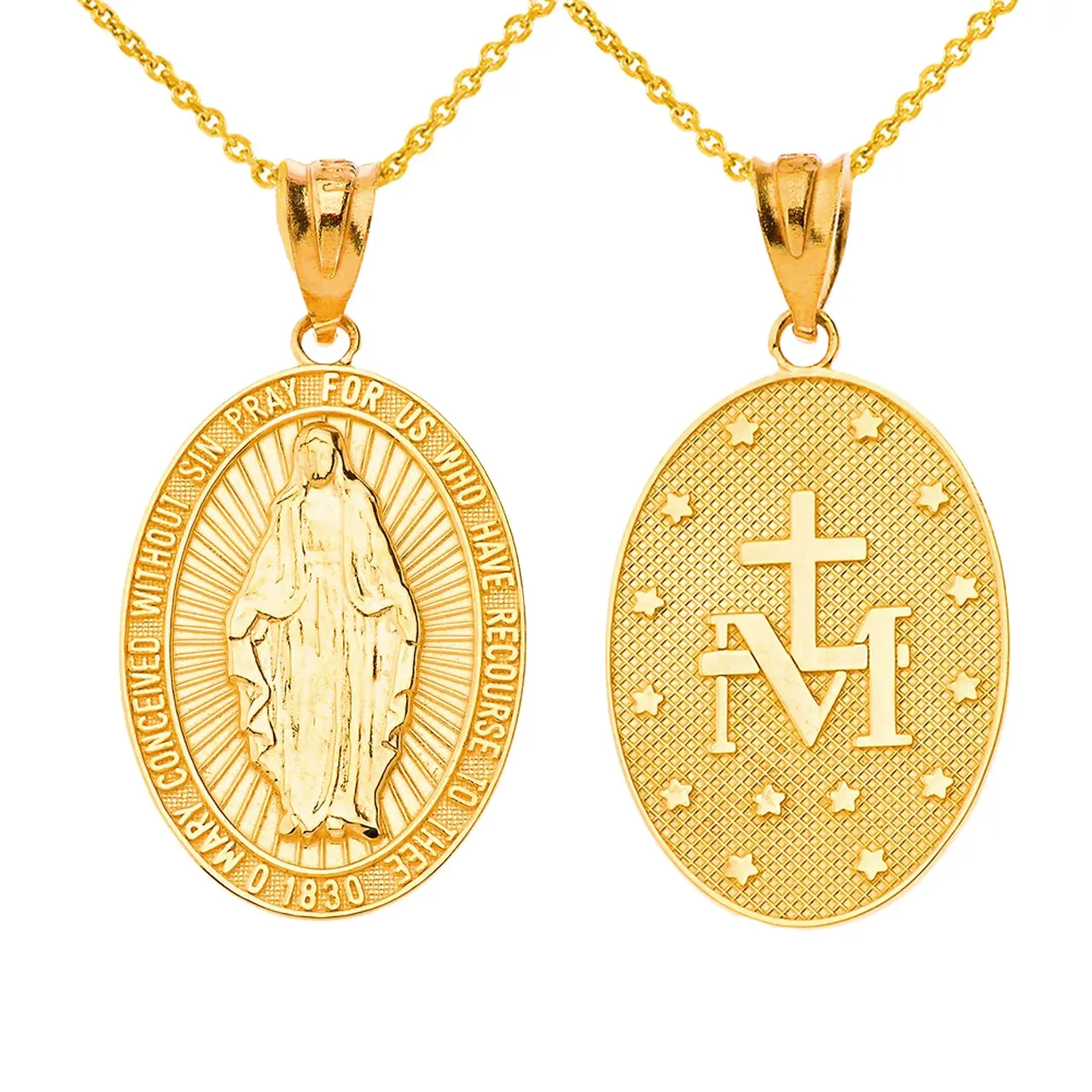 Medaglia di san personalizzata medaglia cristiana religiosa miracolosa d'argento cattolico
