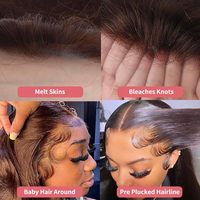 Perruques Lace Front HD 13x4 en Cheveux Humains Brésiliens, Lisses Comme des Baguettes, Marron Chocolat, 32 Pouces, avec Dentelle Transparente 13x4 pour Femmes