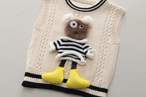 Automne pieds suspendus ours <span class=keywords><strong>pull</strong></span> gilet ensemble pour bébé garçons nouveau Style étranger 1-3 <span class=keywords><strong>ans</strong></span> <span class=keywords><strong>fille</strong></span> vêtements - Product Image 5