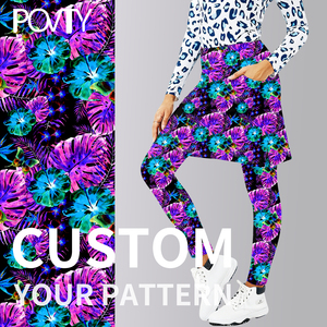 POVTY OEM/ODM Leggings de <span class=keywords><strong>tennis</strong></span> pour femmes à taille haute avec <span class=keywords><strong>jupe</strong></span> et poches, imprimés avec logo personnalisé, doux et extensibles - Product Image 3