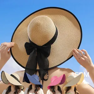 Oversized Beach Hat for Woman, Large Wide Brim Sun Hats, Floppy Foldable Giant Straw Hats for Women, Packable UV Protection Summer Hats for Ladies
