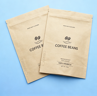 Pochette autoportante compostable en papier kraft biodégradable à 100 %, imprimée sur mesure, écologique, pour café