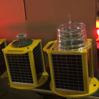 Lanternes marines à énergie solaire à LED, lampes d'avertissement nautiques d'intensité moyenne, balise flash rouge, lumière d'obstacle pour l'aviation