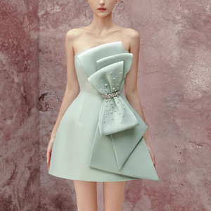 <span class=keywords><strong>Robe</strong></span> d'été florale élégante pour femme, mini-<span class=keywords><strong>robe</strong></span> de soirée décontractée à nœud papillon et strass, idéale pour <span class=keywords><strong>mariage</strong></span> - Grande Vente - Product Image 3