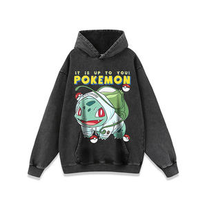 700 Kinds Hoddies Hoddied <strong>Sweatshirt</strong> Heavy Black Cotton Acid Wash Vintage Graphic <strong>Pokemoned</strong> Gengar Anime Men T-shirt - Product Image 1