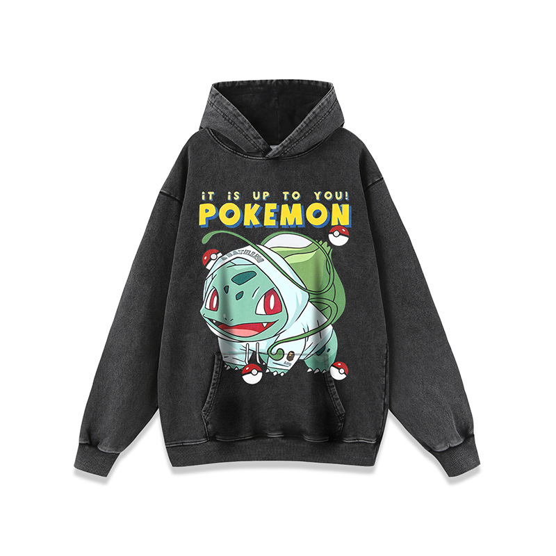 Pokemon Hoodie Boys Kids Game Gifts Pikachu Black Jumper Pullover