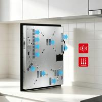 Kompor Tanam Keramik 5500W 3 Zona dengan Kontrol Sentuh Cincin Ganda, Timer, Pengunci Anak, Pematian Otomatis, Bersertifikasi CE