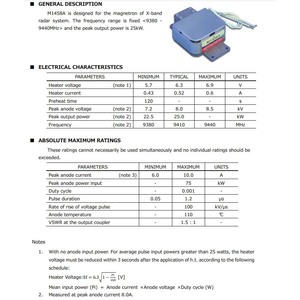 Magnetrón de banda X de 25 KW, marca X, modelo M1458A (lugar de origen original) para radar - Product Image 5