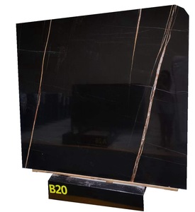 Marbre Noir et or, nouvelle collection, accessoire élégant, Noir et jaune or avec veines blanches - Product Image 6