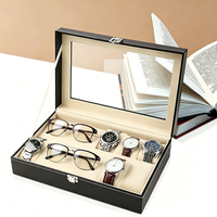 Boîte de rangement de luxe multi-compartiments personnalisée pour montres et lunettes, fabriquée en Chine, pour collection et présentation masculine