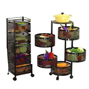 Carro de almacenamiento de frutas y verduras de cocina de 2 a 5 capas, estante de almacenamiento giratorio multicapa para el hogar - Product Image 2