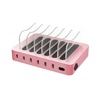 Station d'accueil USB universelle à 6 ports avec charge rapide QC3.0 pour ordinateur portable et montre connectée - Station de charge électronique portable 60W
