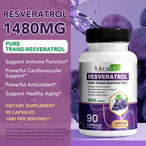 Resveratrol organik 1480mg Gomitas bubuk dan kapsul suplemen Vitamin aktif bahan yang dikemas dalam toples Mason - Product Image 2