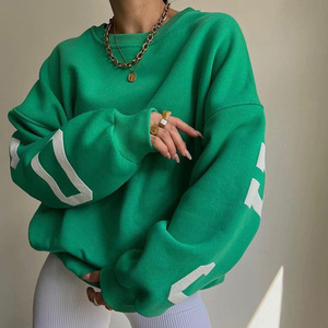 Pull imprimé personnalisé fabricant Streetwear Hip Pop 100% coton polaire surdimensionné vêtements pour femmes sweats à col rond sweats à capuche - Product Image 4