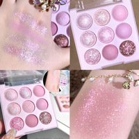 Fards à Paupières Gros 9 Couleurs Maquillage Cosmétiques Fard Sec Multichrome Palette de Fards Pressés
