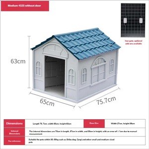 Superieure, ecovriendelijke buitenhondenvilla van duurzaam plastic, regen- en winddicht, winterverblijf, uitneembaar, wasbaar, groot formaat - Product Image 6
