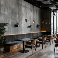 Ensemble de mobilier commercial pour café, restaurant, hôtel, bar : canapé, banquette, table et chaises en marbre