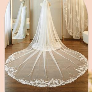 <span class=keywords><strong>2026</strong></span> अफ्रीकी शादी घूंघट 3 मीटर कैथेड्रल लंबाई सुरुचिपूर्ण फीता एपिक ब्राइडल घूंघट के साथ कंघी सफेद हाथी - Product Image 4