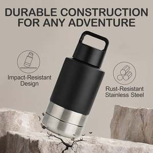 Bouteille d'eau de voyage pour chien isolée sous vide, anti-fuite, portable, 32 oz, thermos avec bols pour nourriture et eau - Product Image 3