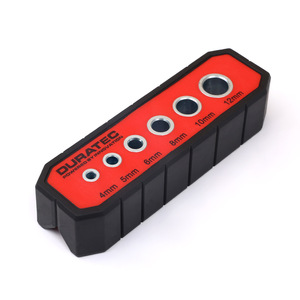 Guide de perçage DURATEC 4 5 6 8 10 12 mm, positionneur de perçage pour le travail du bois, outil auxiliaire à angle droit - Product Image 1