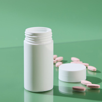 Bouteille de stockage cylindrique en plastique HDPE 115 150 ml, conteneur vide pour compléments alimentaires, pot opaque blanc à large ouverture pour granulés de vitamines