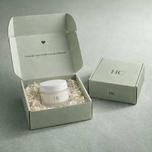 Boîte d'expédition pour crème pour le visage, boîte d'expédition en carton ondulé, boîte d'expédition auto-scellante en E-flute, emballage cosmétique personnalisé imprimé - Product Image 1