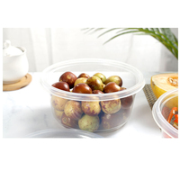 Vente chaude 500ml 650ml 750 Ml 1000ml Boîte à Bento Transparent Rectangulaire Jetable Pp Récipients de Nourriture en Plastique Micro-ondable Préparation de Repas