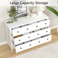 Nouvelle Commode de Chambre Moderne en Bois Blanc Multifonctionnelle à 6 Tiroirs et 3 Niveaux en Acier Inoxydable Durable – Grande Vente