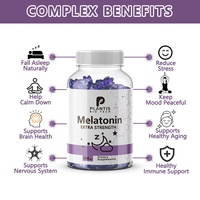 OEM Plantis Halal Relaxant Nuit Formule Sommeil Soutien Gommes 90mg 60mg 10mg Mélatonine GABA pour Adultes