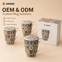 Tasse à thé marocaine de style bohème rétro personnalisée, tasse en céramique vintage avec infuseur, filtre à thé en céramique, fabriquée sur mesure