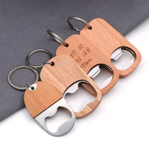 Wooden Bottle Opener Key Chain Metal Opener Keychain Customized