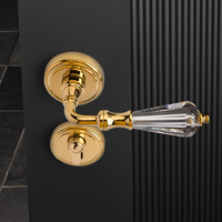 Serrure de porte en métal avec poignée en cristal, serrures silencieuses pour chambre à coucher, serrures magnétiques de sécurité antivol, serrures universelles séparées, accessoires de porte