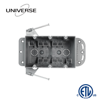 Approuvé ETL 68 Cu.in. Boîtier électrique 3 modules neuf, en PVC gris, pour prises/interrupteurs, avec clous intégrés, pour installation résidentielle