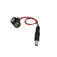 EParthub Clip de batterie 9V avec prise DC 5.5x2.1mm droite en forme de T pour projets électroniques