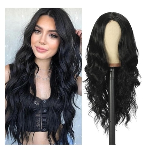Nouvelle perruque longue bouclée Lace Front pour femme, couleur naturelle, avec grandes ondulations, par AQM Hair, pour dropshipping de petits fabricants - Product Image 2