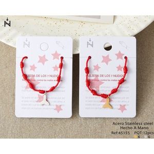 Bracciale in acciaio inossidabile a sette nodi con ciondolo per protezione e fortuna - Product Image 1