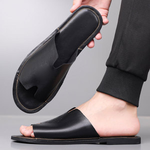 Nouvelles sandales ouvertes légères et tendance de luxe en orange pour hommes, grandes tailles <span class=keywords><strong>47</strong></span> <span class=keywords><strong>48</strong></span>, pantoufles plates en PU de haute qualité, originales - Product Image 6
